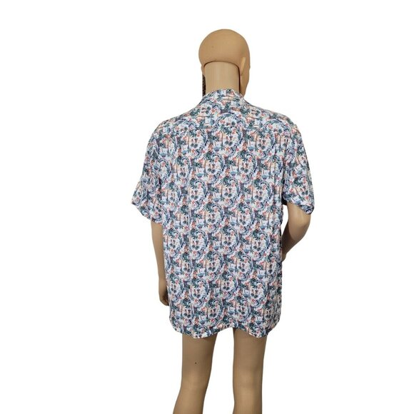 Caribbean Men's Shirt Size L  Hawaiian Palm Tree short sleeve Button Up NWT 37 - Picture 5 of 10